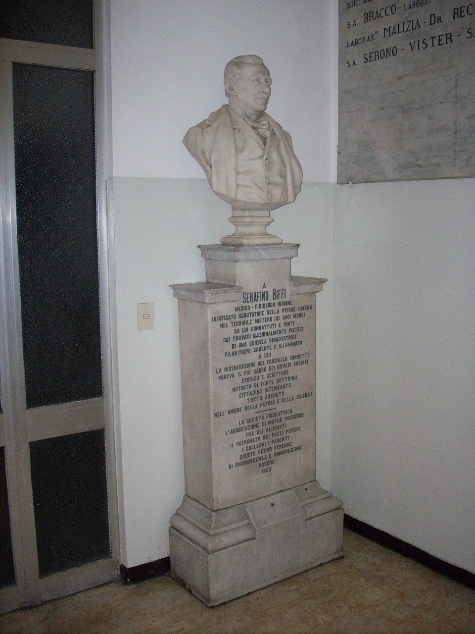 Serafino Biffi bust, Padiglione Ponti, Policlinico, Milan - 01.jpg